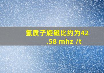 氢质子旋磁比约为42.58 mhz /t